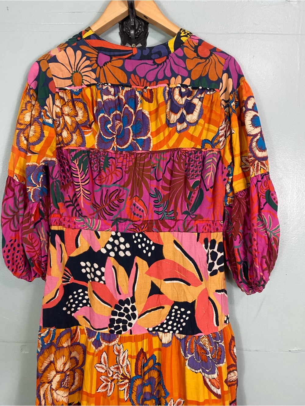 Farm Rio Button Front Maxi Printed Medium Floral Sundress - Picture 8 of 8